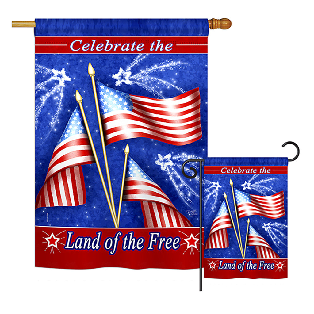 Double Sided Polyester Independence Day Garden Flag Breeze Decor