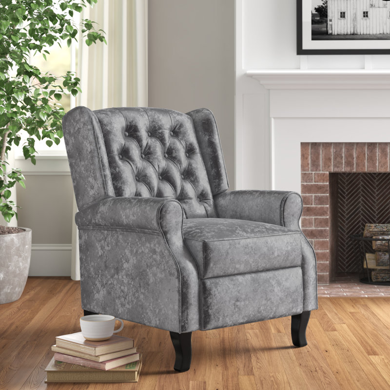 Marcus 75.5cm Wide Velvet Wing Chair Recliner