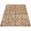 Tapis carré unique en laine noué à la main de style années 1960 de 4 pi 6 po en brun