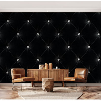 Murale Papier peint auto-adhésif en tissu de velours noir fermer un canapé moderne pour papier contact adhésif amovible et amovible pour salle de séjour H 69 po x l 96 po