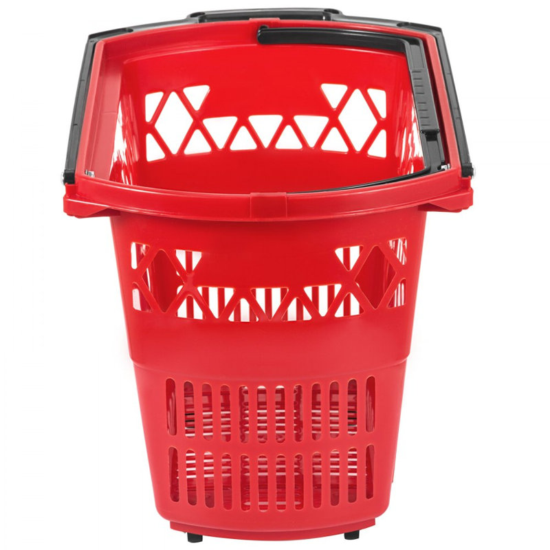 6PCS Shopping Carts, Shopping Baskets with Handles, Plastic Rolling Shopping Basket with Wheels, Portable Shopping Basket Set for Retail Store