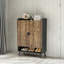Armoire à chaussures 29,6 pouces en bois brun rustique avec portes-962511922