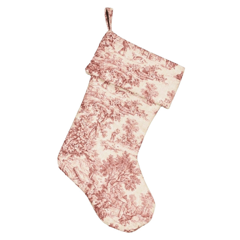 Chaussette de Noël Toile, Burgundy