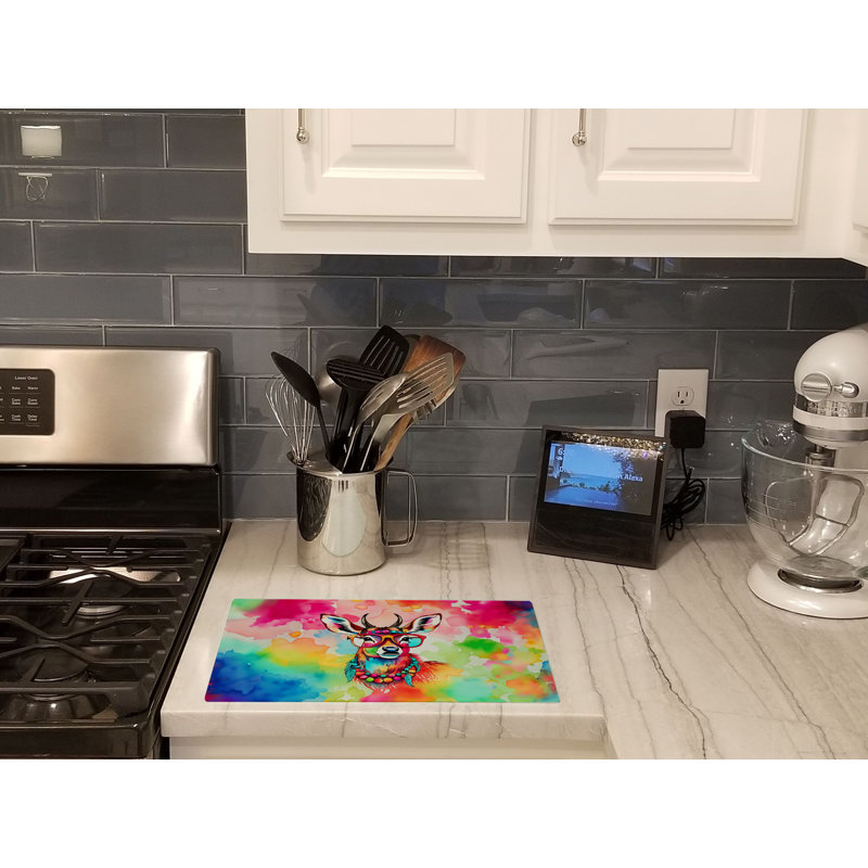 Hippie Animal Deer Glass Cutting Board