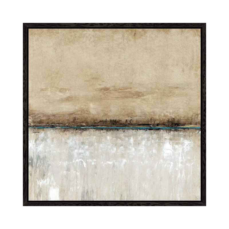 Blue Line I by Tim O'Toole - Painting on Canvas, Black Floater Framed, 45.72 cm H x 45.72 cm W