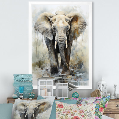 Éléphant élégant en mouvement I sur toile