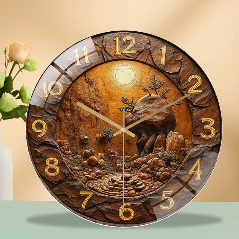 Horloge murale de jardin en bois