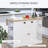 47" Fluted-Style Wooden Kitchen Island, Kitchen Countertop Storage Cabinet With Drop Leaf, Drawer, Open Shelves, Storage