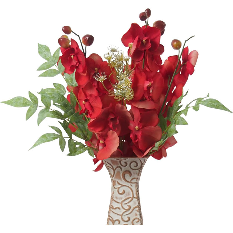 Paquet de 144 orchidées phalaenopsis artificielles Hosley - fausses tiges d'orchidées saumon de 28 po de hauteur pour vases, centres de mariage, décorations de maison de campagne et de maison, décorations de bureau et décorations florales