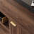 70" Fluted TV Stand for 80 Inch TV, Modern Wooden Media Console with Storage, Gold Handles & Fluted Doors-261331425