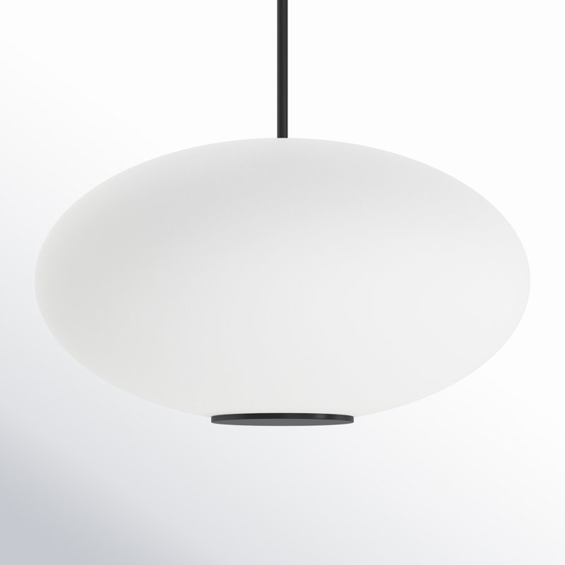 Modern Black Glass LED Globe Pendant Light