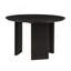Table de salle à manger ronde en bois naturel, pieds cannelés, de style contemporain, noire