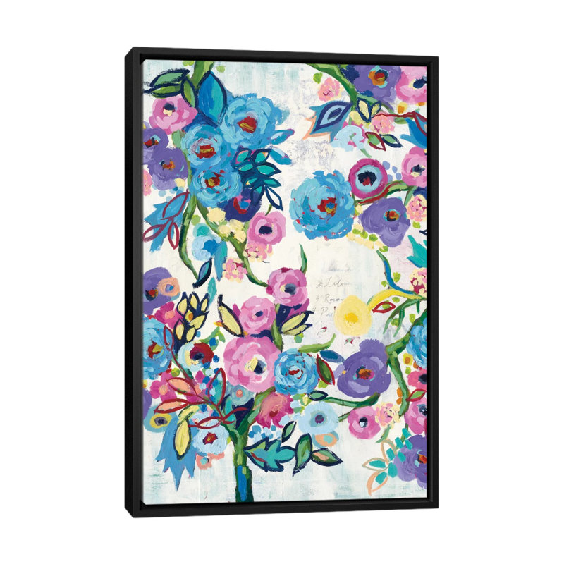 «Evontae Floral Recipe», art encadré, H 26 po x l 18 po x P 1,5 po, Toile avec cadre noir