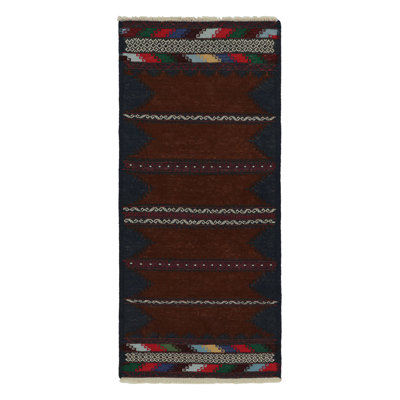 One-of-a-Kind Runner 2'3" X 5'2" 1950s Runner Wool Area Rug