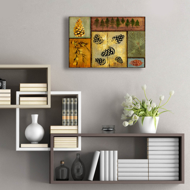  «Pines and Oak 1» par Art Licensing Studio, art mural en verre acrylique, 24 po x 16 po, H 16 po x l 24 po