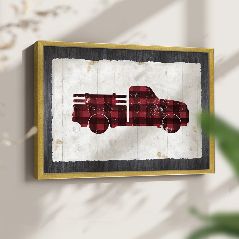 Checkered Truck -Framed Print - Restickable, 22" H x 28" W