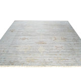 Ivory Hand-Knotted Silk Faded Elegance Classic Traditional Modern Contemporary Carpet Rug