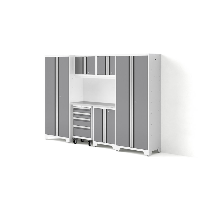 Bold Series 7 Piece Garage Storage Cabinet Set, Bamboo