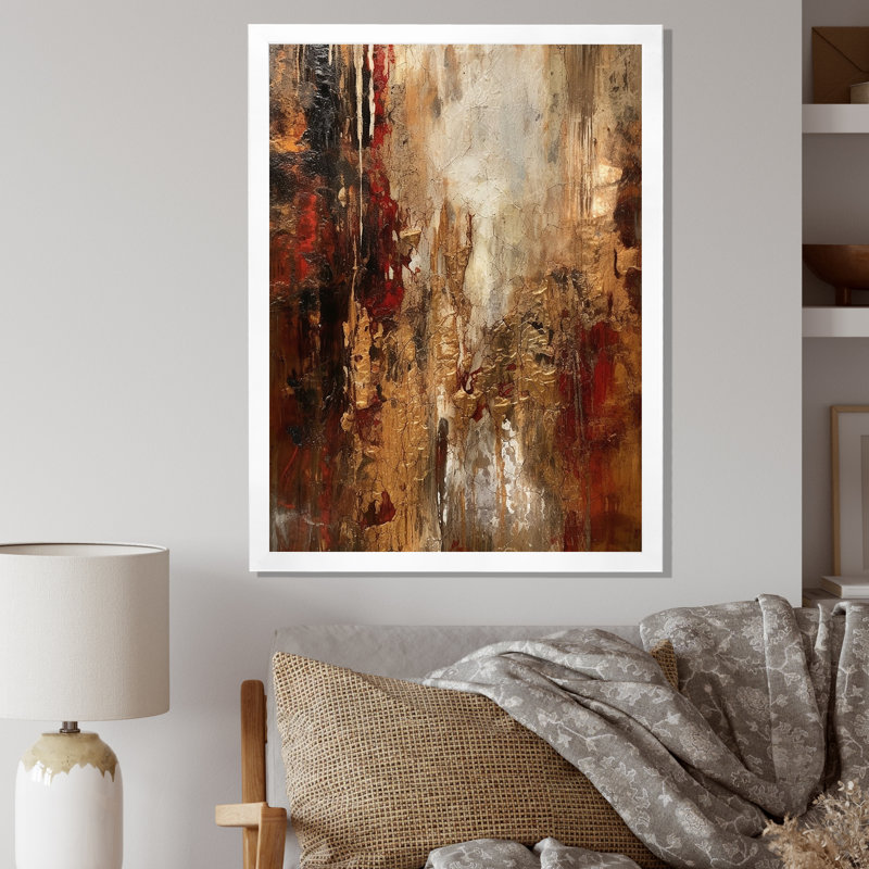 Révélations italiennes anciennes en or et rouge - reproduction d'art sur toile, H 32 po x l 16 po x P 1 po