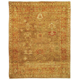 Oushak Oriental Hand Knotted Wool Olive/Rust Area Rug