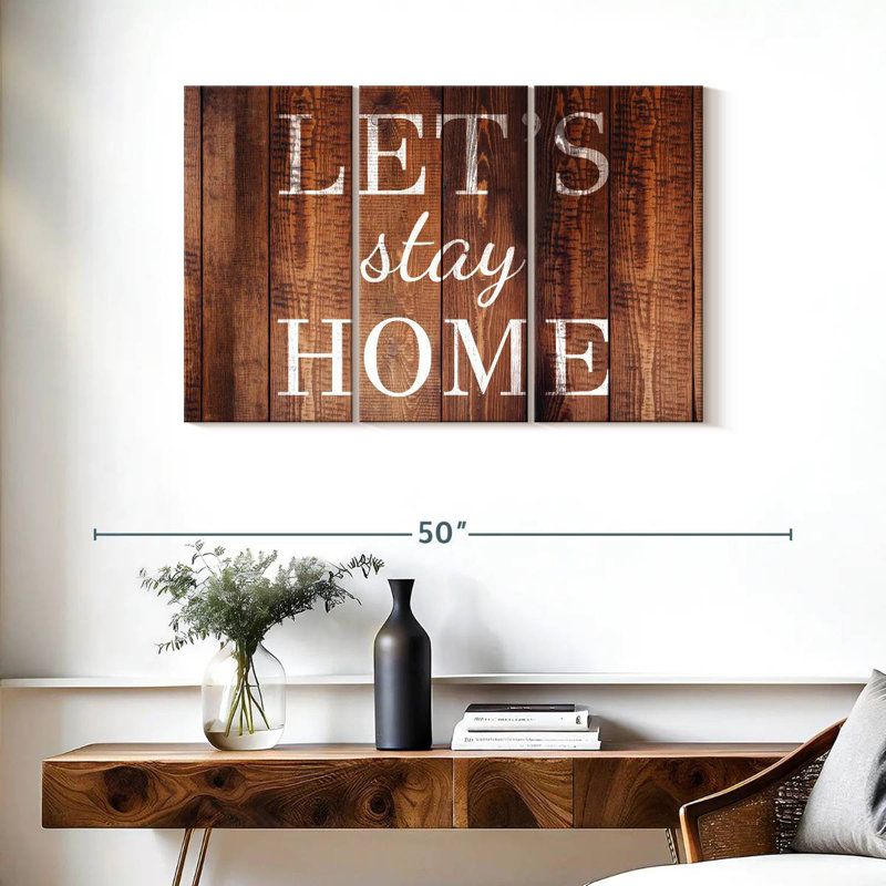 «Let Stay Home Typographie I», affiche murale, H 24 po x l 38 po