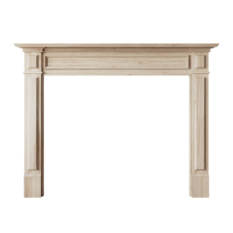 Riversdale Traditional Wood Fireplace Mantel Surround Kit Includes Wooden Mantel Surround & Shelf, 68.75", Black Paint