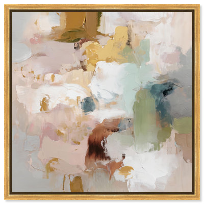 Impression sur toile taupe Boho par Art Remedy, cadre doré, 12 x 12