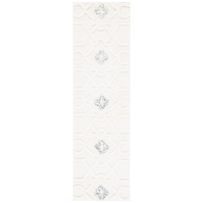 Brumbaugh Hand Tufted Wool Geometric Rug, Runner 2'3" x 8'