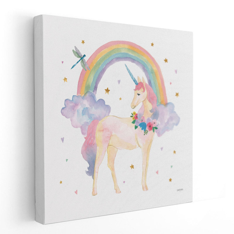 Magical Friends I Dragonfly - reproduction d'art sur toile, H 40 po x l 40 po