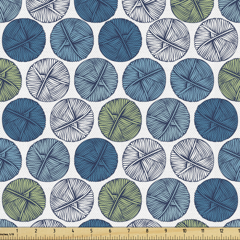 Chinna Knitting with Doodle Drawn Balls of Yarn Multi-Purpose Fabric