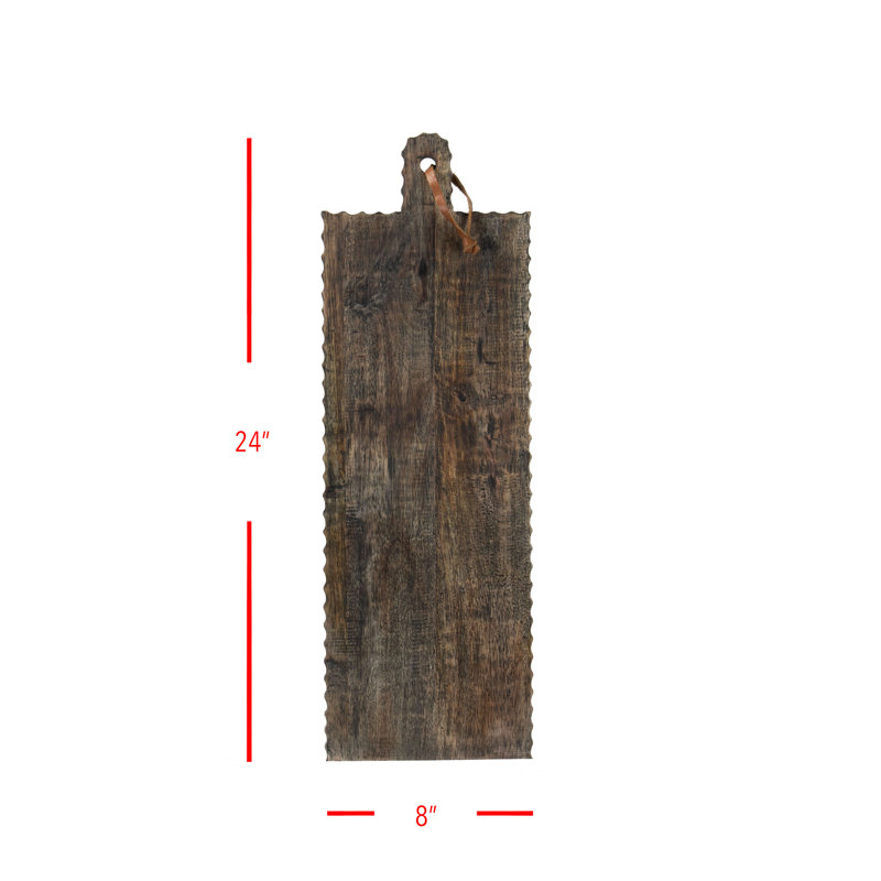 Grande planche à découper en bois de manguier Foreside Home & Garden, Noir, l 8 po x L 24 po, Rectangle