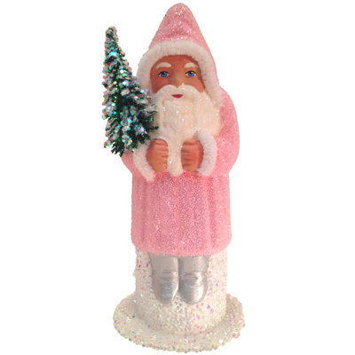  Schaller Santa Claus Rose Coat Beaded Snow Scene Holiday Decor