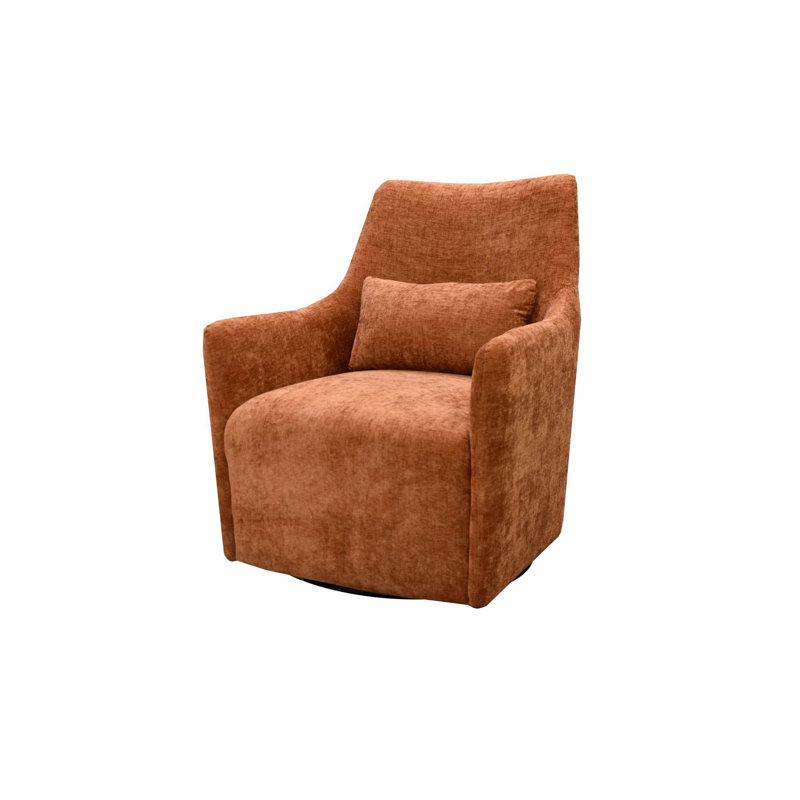 Chaise pivotante rembourrée Almena, Polyester brique chenille
