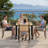 5 Piece Outdoor Patio Dining Set With 1 Square Patio Table & 4 PVC-coated polyester Stackable Chairs, Patio Dining Furniture For 4, Wpc Tabletop And All-weather Resistant Iron Frame, Suitable For Garden, Backyard And Deck, Brown
