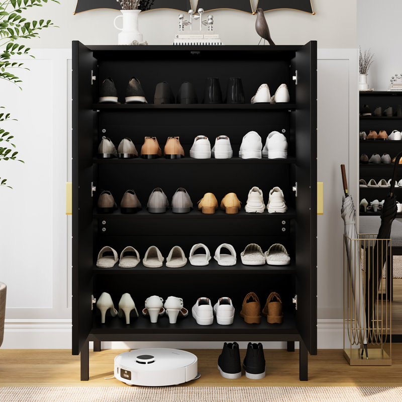Range-chaussures avec portes et tablettes réglables