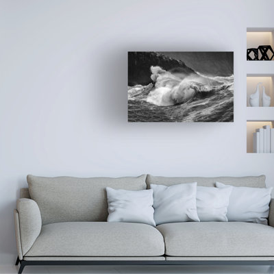 Wrapped Canvas Wall Art - Rick Berk 'Sirens Song III B&W' Wall Art for Living Room, Bedroom, or Office Décor  - 12x19