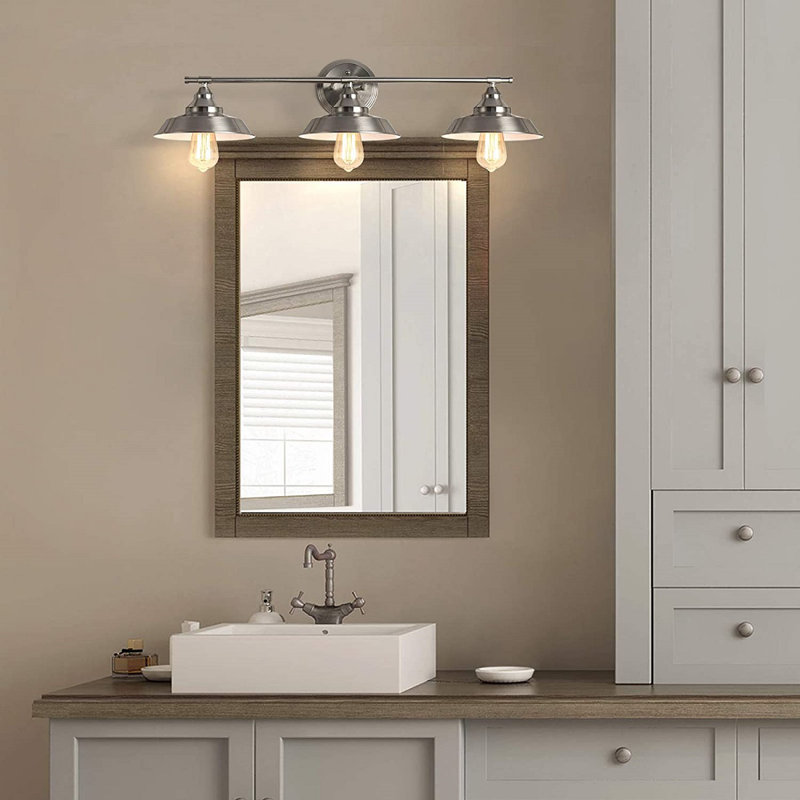 Éclairage pour salle de bain 3 lumières argent