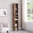 71" H With Wavy Border Design 8-Tier Ultra-Thin Double-Decker Multimedia Storage, With Multi-Functional Adjustable Shelves High And Narrow Display Bookcase-59609923