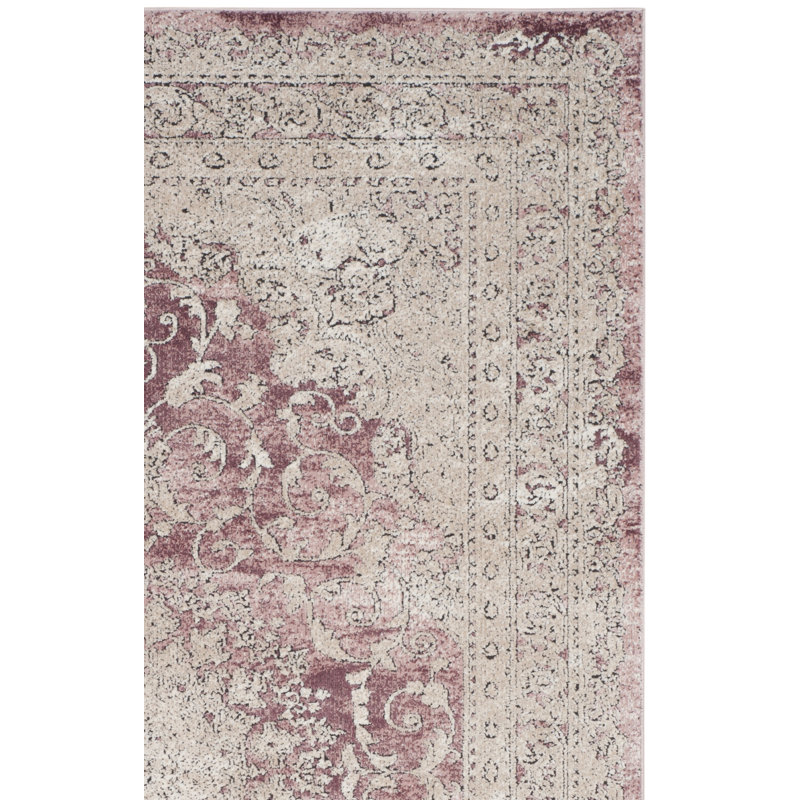 Tapis oriental rose / beige Prager, Rectangle 9 pi x 12 pi