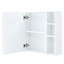 Armoire de salle de bain à miroir murale blanche, miroir transparent, cloisons internes pour le rangement d'articles de toilette avec armoire