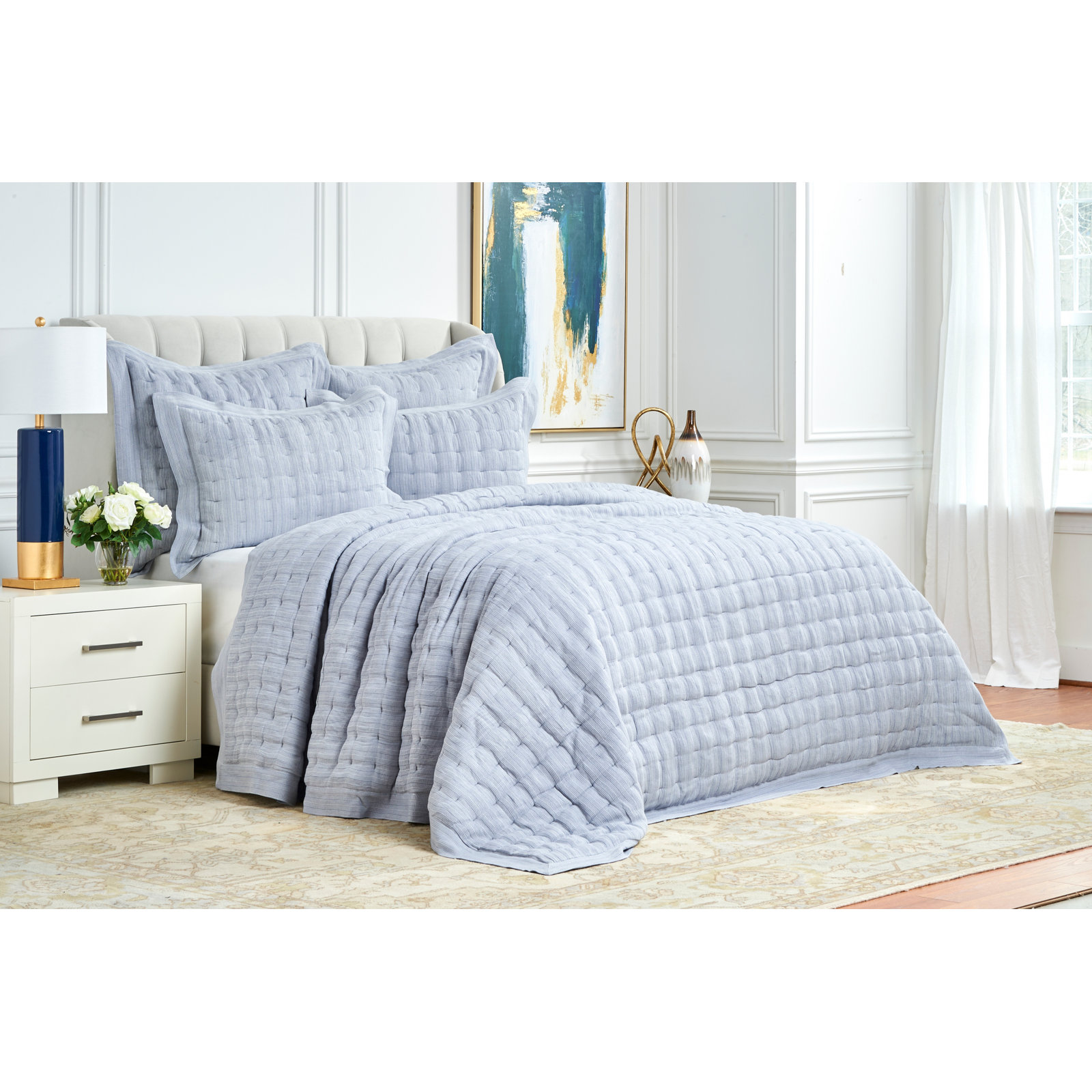 Natasha Fog Standard Cotton Modern & Contemporary Quilt, Queen Quilt