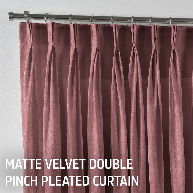 Room Darkening Single Curtain Panel, Dark Pink, 245cm Width x 450cm Drop