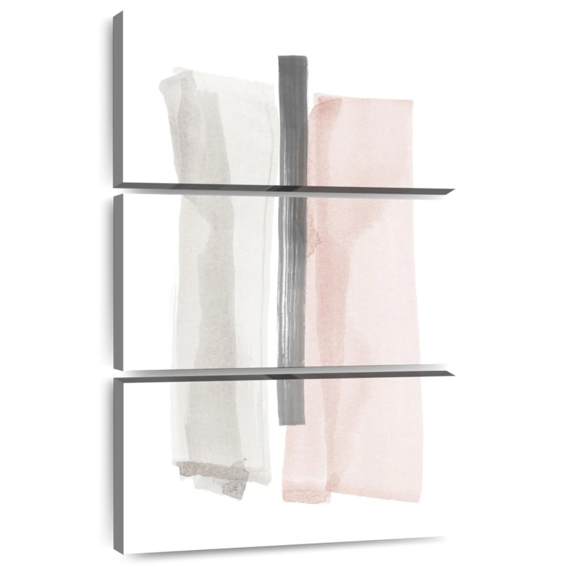Avery Brush Strokes II rose et gris, H 38 po x l 24 po