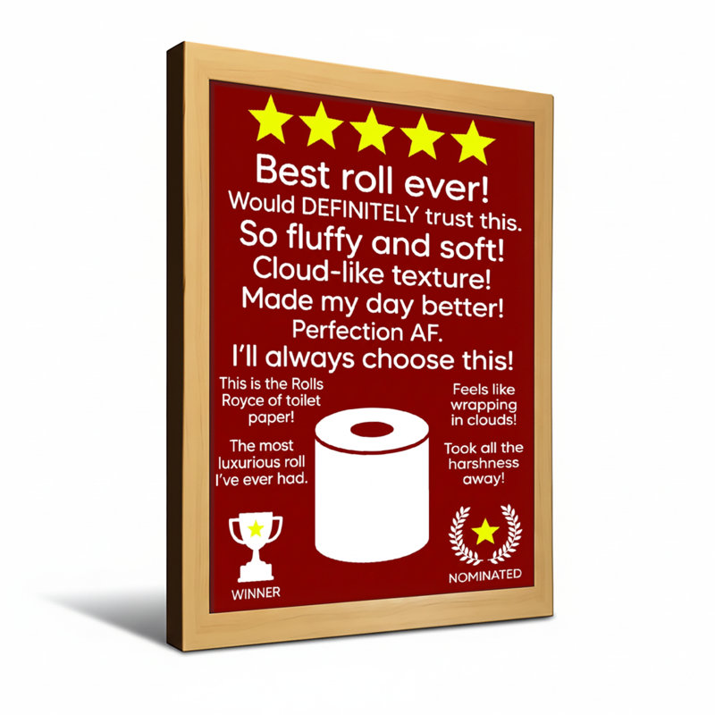 «Bath & Laundry Best Roll Ever Fluffy Soft Cloud Like Texture», Toile tendue, Ne s’applique pas, H 18 po x l 12 po