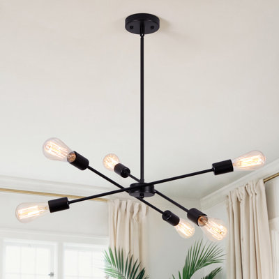 Montagnes 6 - Light Wrought Iron Dimmable Sputnik Sphere Chandelier
