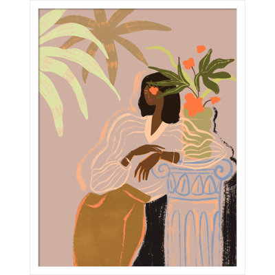 Lady in Waiting by Arty Guava Wood Framed Wall Art Print