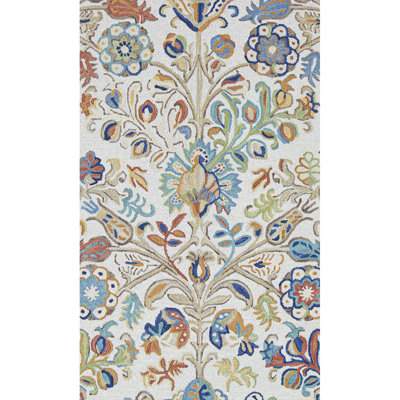 Florals Acacia Hand-Tufted Wool Blue/Beige/Green Rug