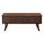 Table basse décorative moderne avec finition noyer et 2 tablettes de rangement Mid-Century fixes