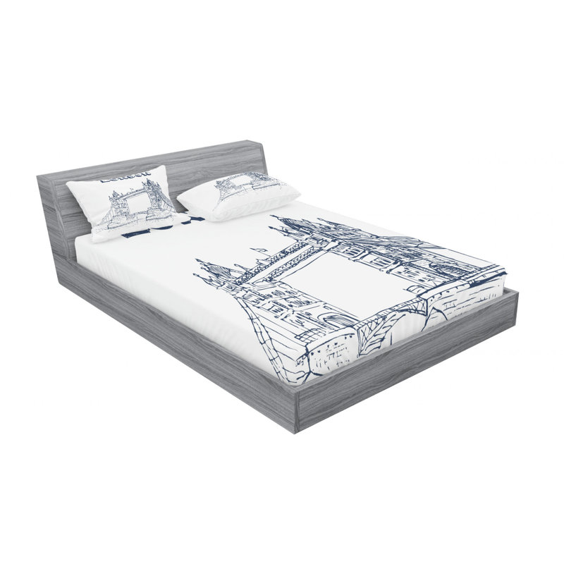 London Microfiber Sheet Set, Queen Sheet + Fitted Sheet + 2 Pillowcases
