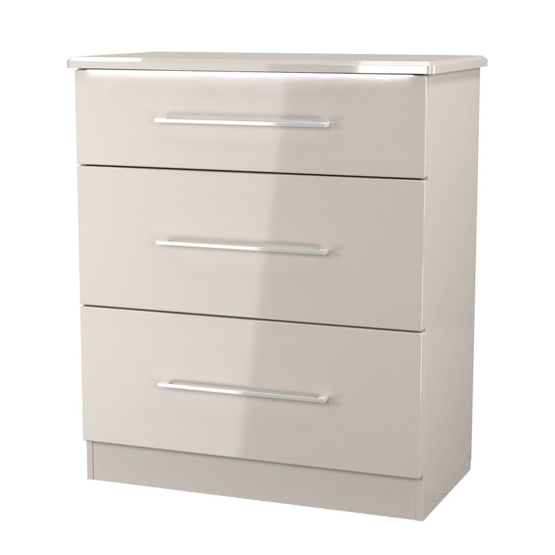 77cm W 3 - Drawer Chest of Drawers, Beige
